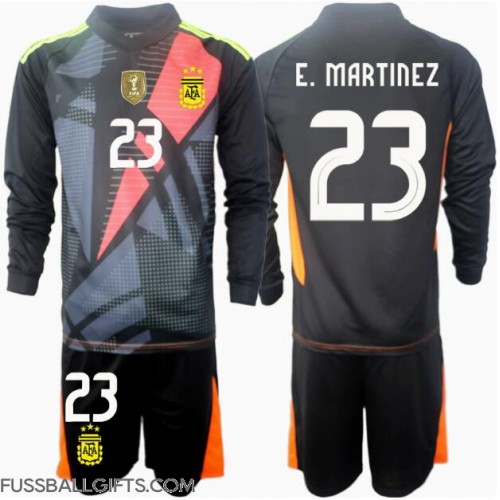 Argentinien Emiliano Martinez #23 Torwart Fußballbekleidung Heimtrikot Kinder Copa America 2024 Langarm (+ kurze hosen)